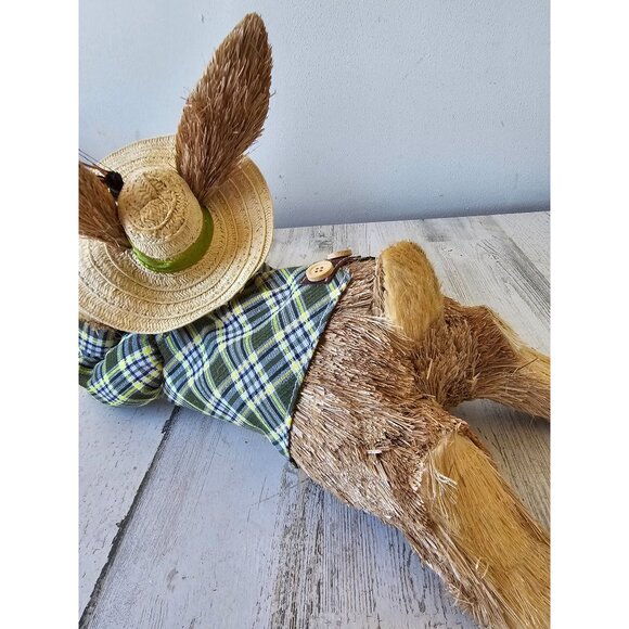 Vintage Pier 1 sisal bottle brush rabbit bunny Easter plaid spring decor butterf - Picture 4 of 9